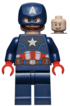 Минифигурка Lego Super Heroes Captain America - Dark Blue Suit, Red Hands, Helmet sh0686 U